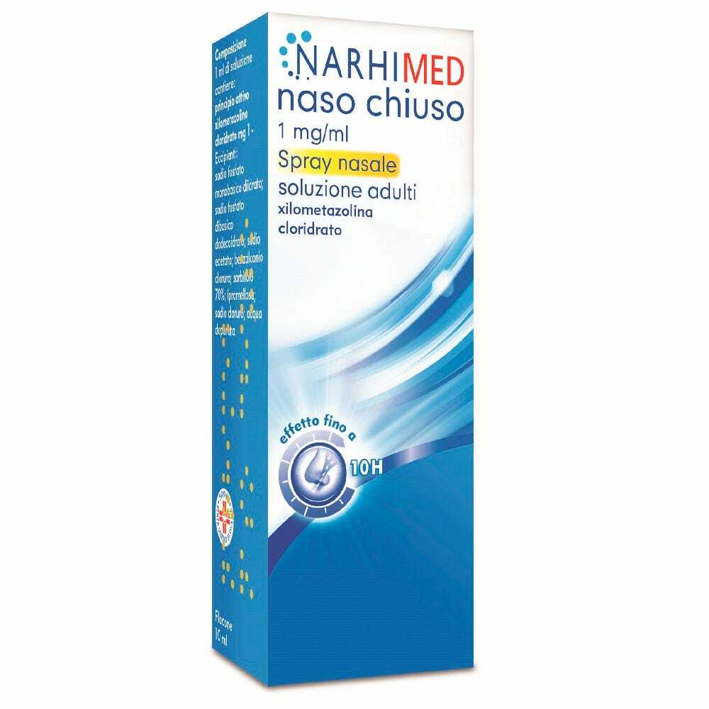 NARHIMED NASO CHIUSO*spray nasale 10 ml 1 mg/ml soluzione con nebulizzazione attivata verticalmente