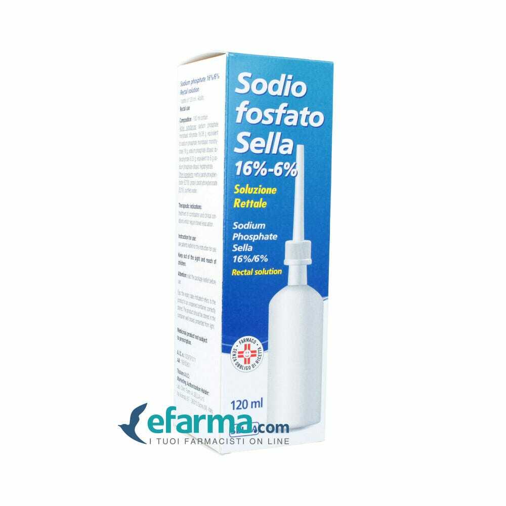 SODIO FOSFATO (SELLA)*1 flacone 120 ml 16% + 6% soluz rett