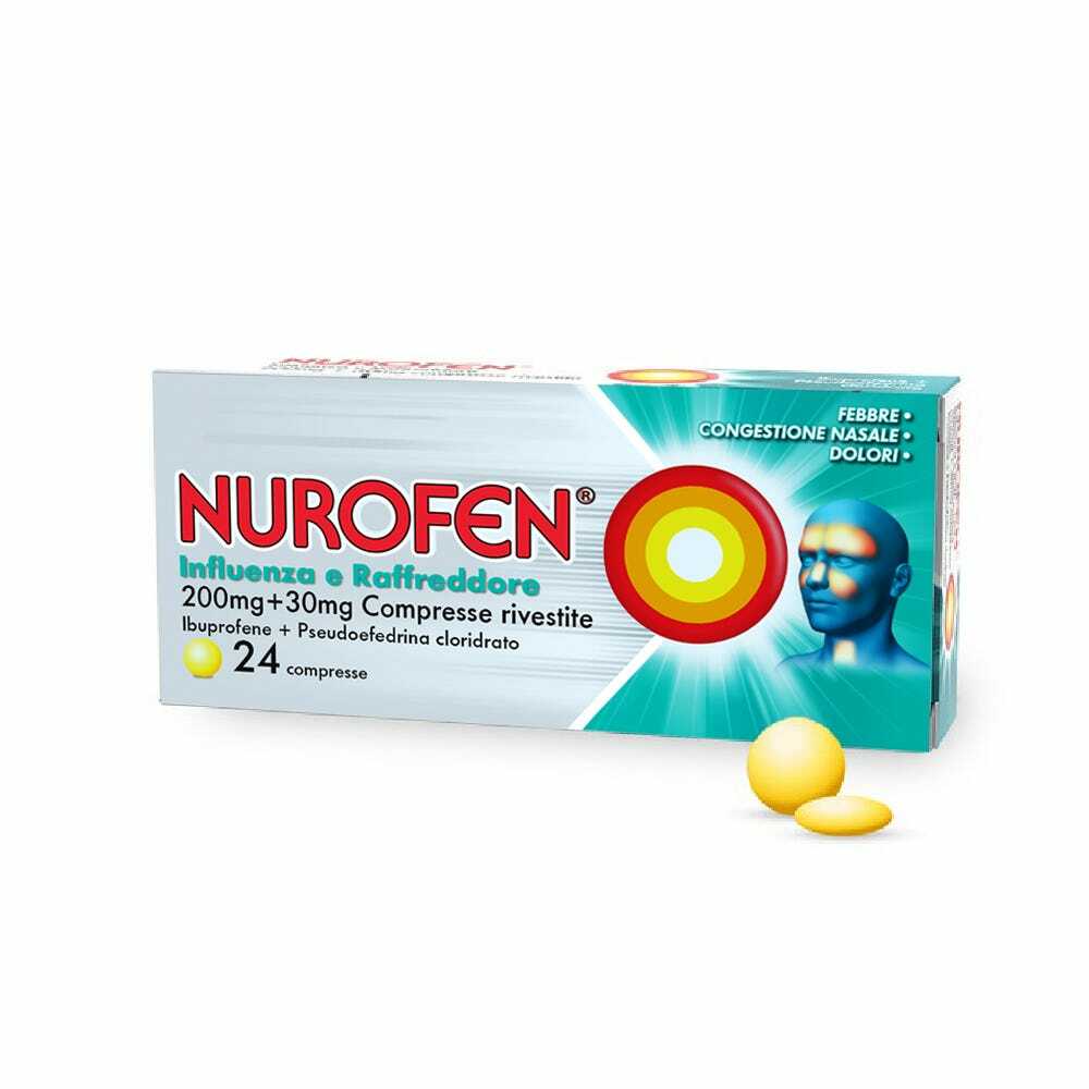 NUROFEN INFLUENZA E RAFFREDDORE*24 cpr riv 200 mg + 30 mg