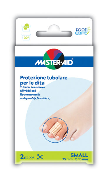 PROTEZIONE TUBOLARE IN GEL MASTER-AID FOOTCARE ELASTICIZZATOSMALL 7,5 CM 15 MM 2 PEZZI C4