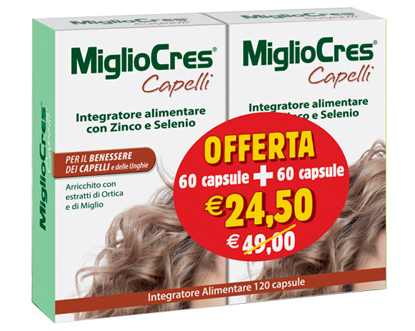 MIGLIOCRES CAPELLI 60 CAPSULE + 60 CAPSULE PROMOZIONE
