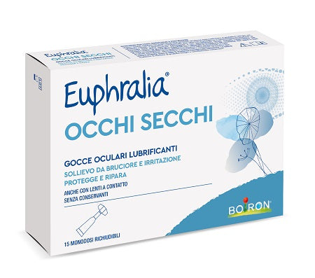 GOCCE OCULARI LUBRIFICANTI EUPHRALIA OCCHI SECCHI 15 MONODOSE RICHIUDIBILI X 0,5 ML