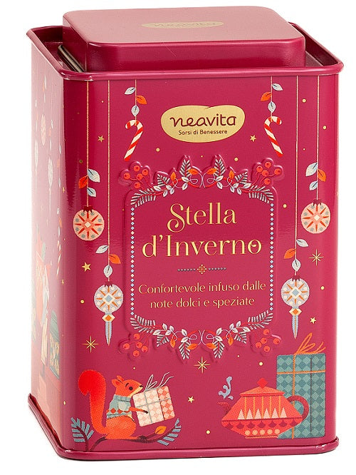 NEAVITA INFUSO STELLA D'INVERNO FILTROSCRIGNO IN SQUARE TINROSSO NATALE 12 FILTRI DA 3,5 G